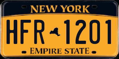 NY license plate HFR1201