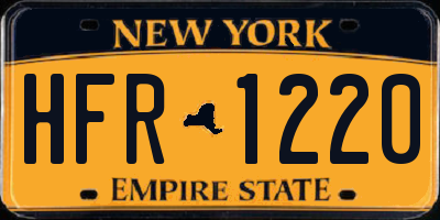 NY license plate HFR1220
