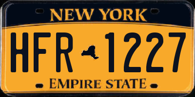 NY license plate HFR1227