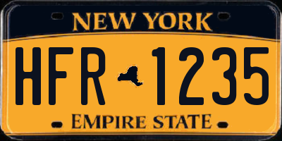 NY license plate HFR1235