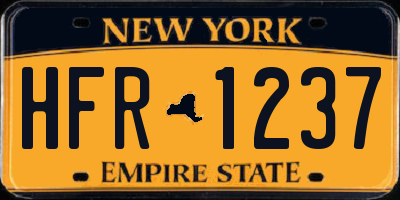 NY license plate HFR1237