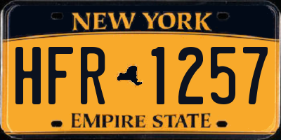 NY license plate HFR1257