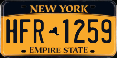 NY license plate HFR1259