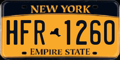 NY license plate HFR1260