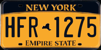 NY license plate HFR1275