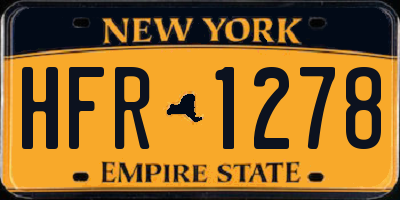 NY license plate HFR1278