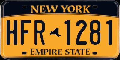 NY license plate HFR1281