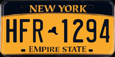 NY license plate HFR1294
