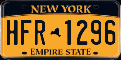 NY license plate HFR1296