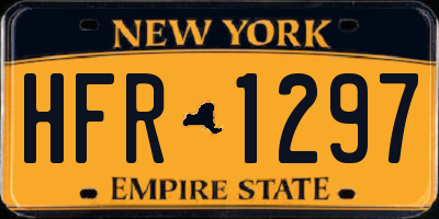 NY license plate HFR1297