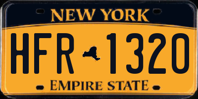 NY license plate HFR1320