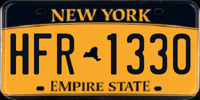 NY license plate HFR1330