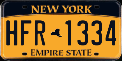 NY license plate HFR1334