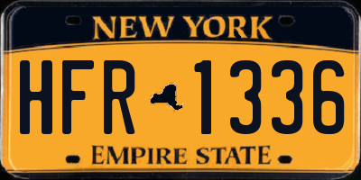 NY license plate HFR1336