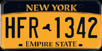 NY license plate HFR1342