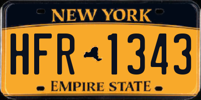 NY license plate HFR1343