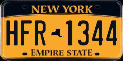 NY license plate HFR1344