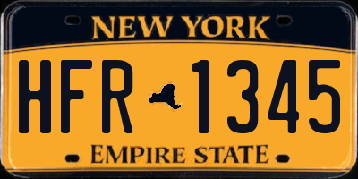 NY license plate HFR1345