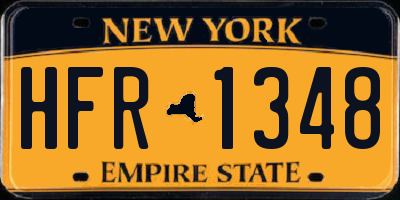 NY license plate HFR1348