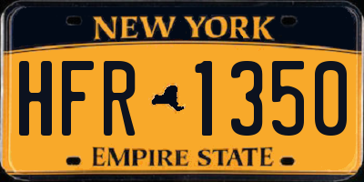 NY license plate HFR1350