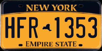 NY license plate HFR1353