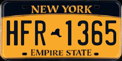 NY license plate HFR1365