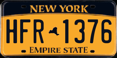 NY license plate HFR1376