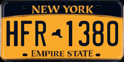 NY license plate HFR1380