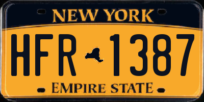 NY license plate HFR1387