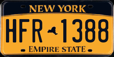 NY license plate HFR1388