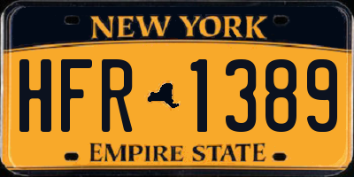 NY license plate HFR1389