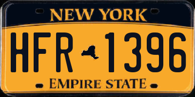 NY license plate HFR1396