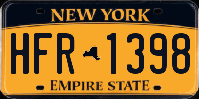 NY license plate HFR1398