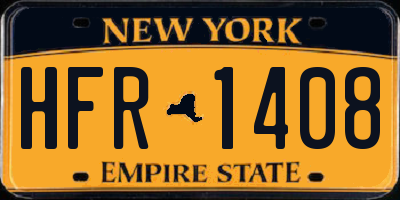 NY license plate HFR1408