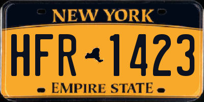 NY license plate HFR1423