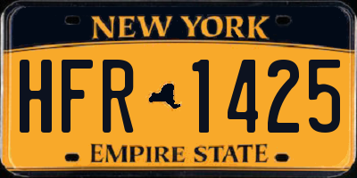 NY license plate HFR1425