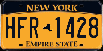 NY license plate HFR1428