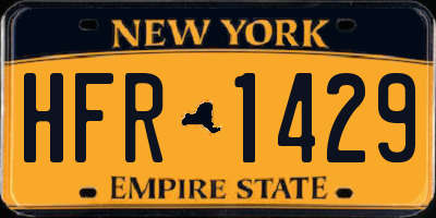 NY license plate HFR1429