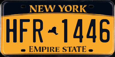 NY license plate HFR1446