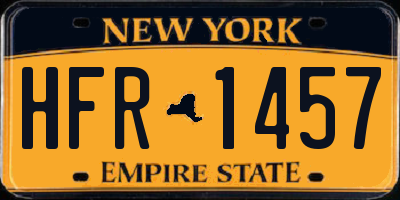 NY license plate HFR1457