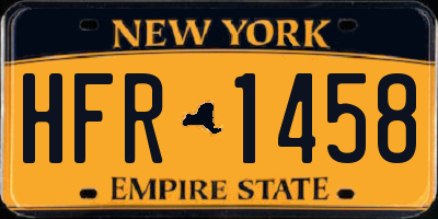 NY license plate HFR1458