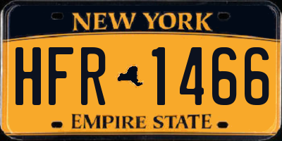 NY license plate HFR1466