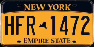 NY license plate HFR1472