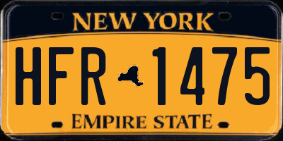 NY license plate HFR1475