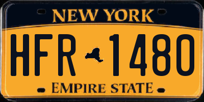 NY license plate HFR1480
