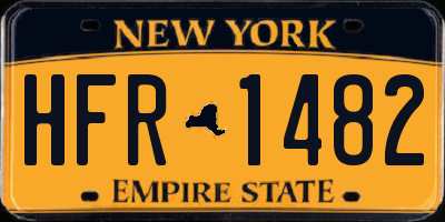 NY license plate HFR1482