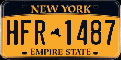 NY license plate HFR1487