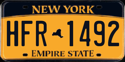 NY license plate HFR1492