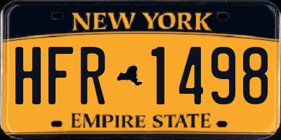 NY license plate HFR1498