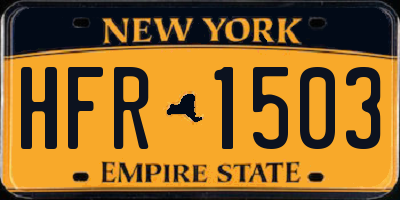 NY license plate HFR1503